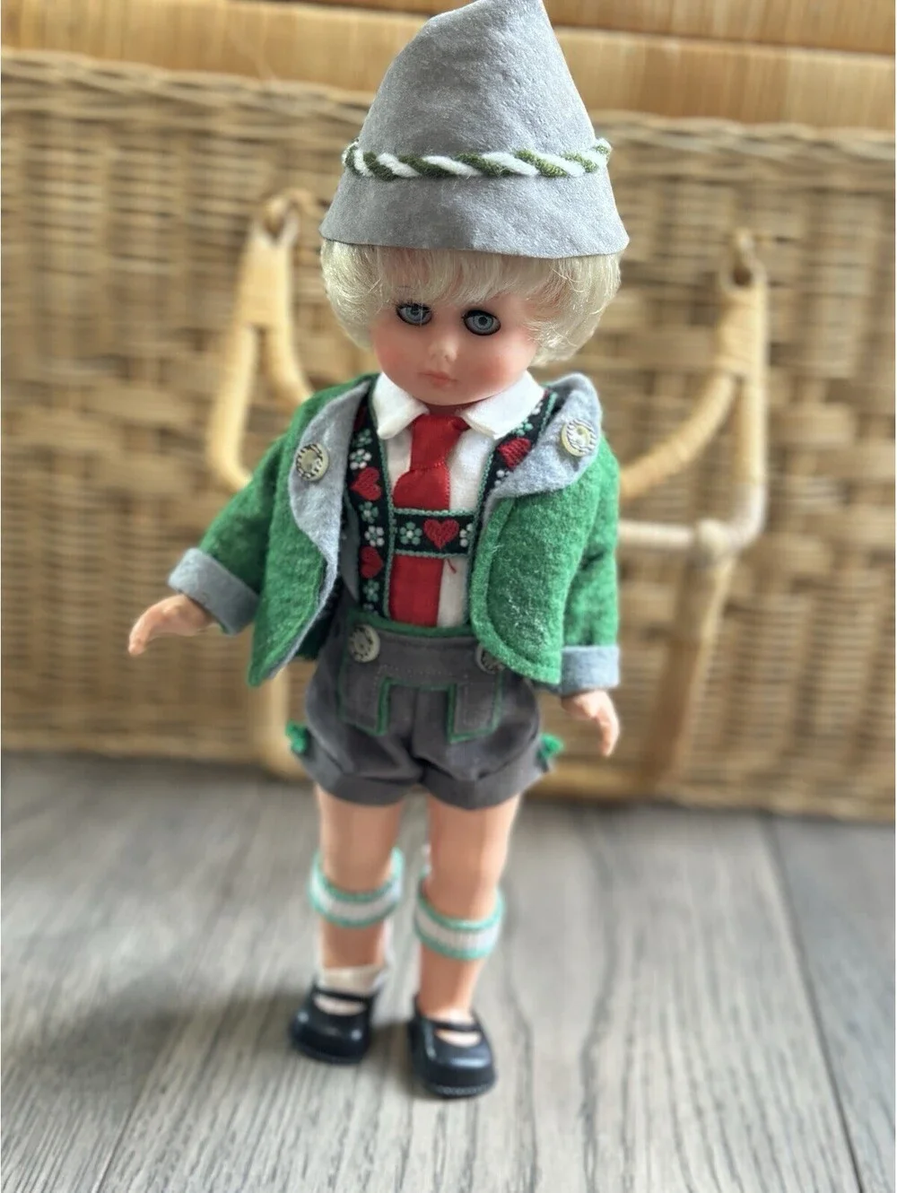 Vintage German Boy 10” Doll In Lederhosen Outfit EUC Collectible Oktoberfest